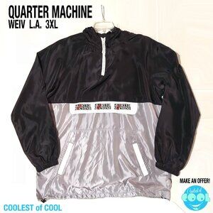 WEIV L.A. Quarter Machine windbreaker men's 3XL limited 1/4 zip black gray